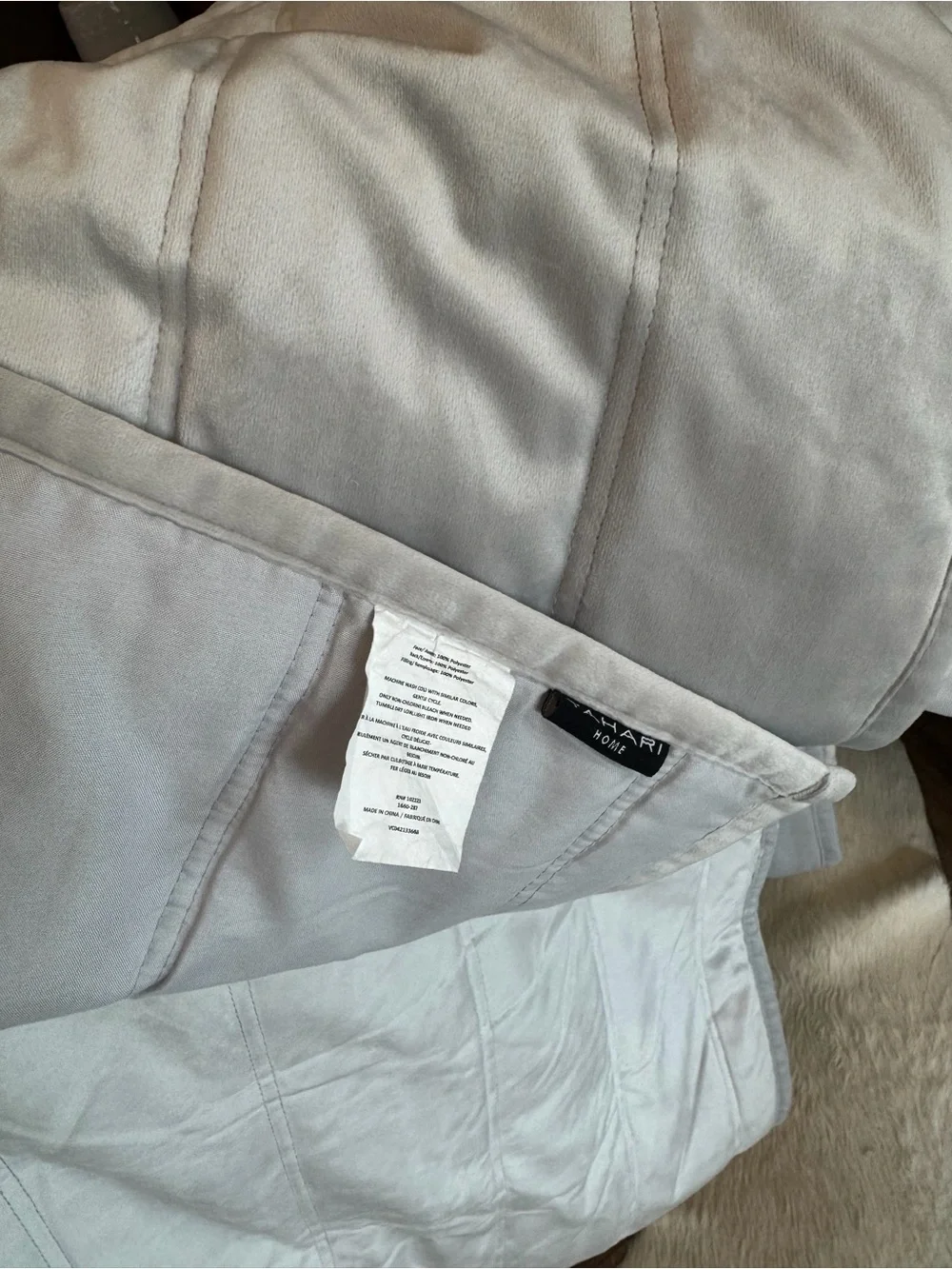Tahari Home Silver Grey Velvet Channel Queen Coverlet Blanket
